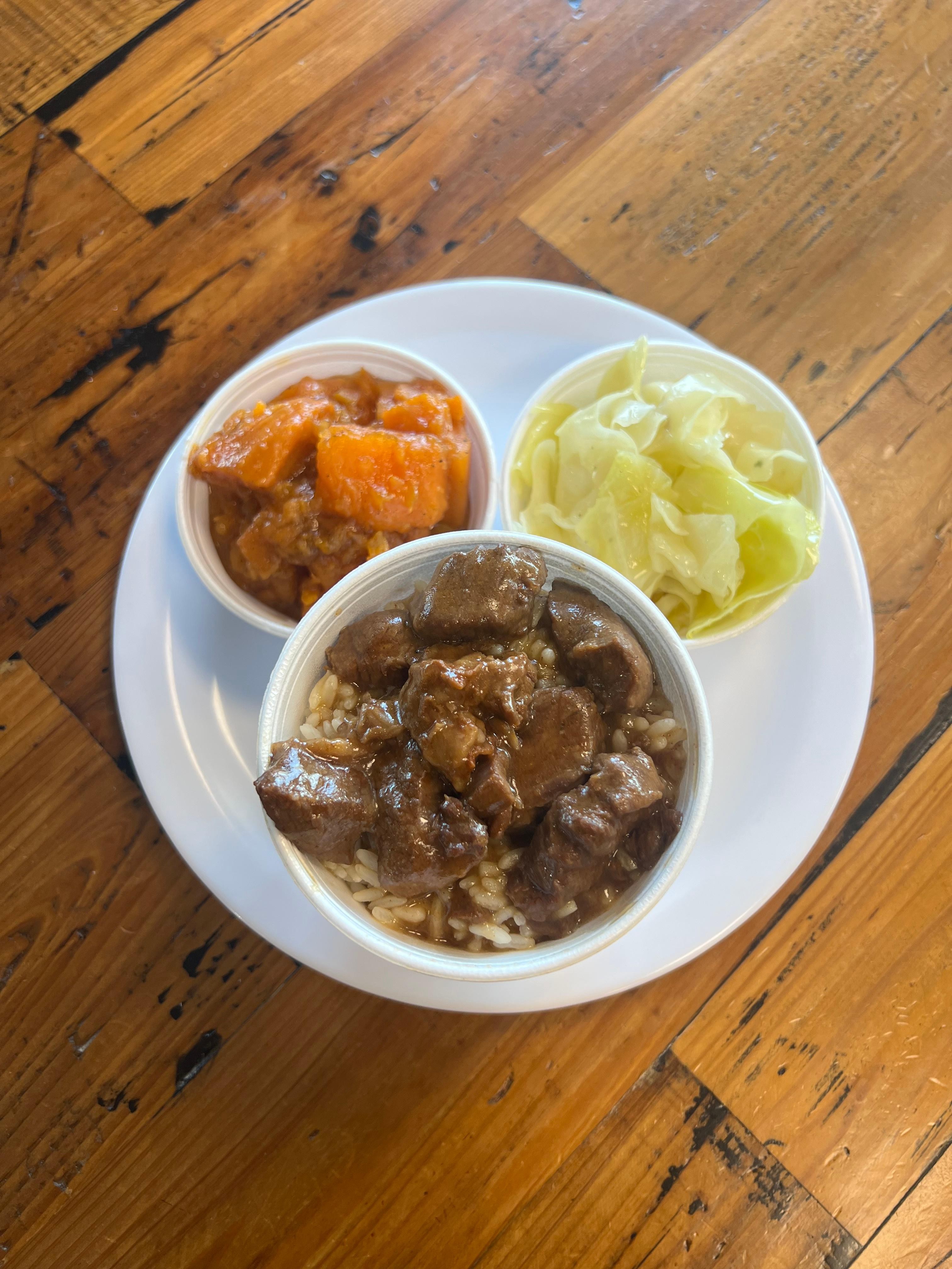 Beef Tips & Rice Plate