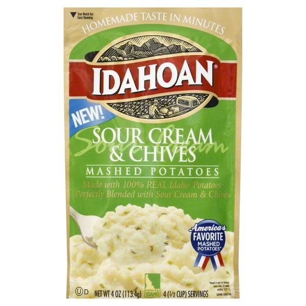 Idahoan Sour Cream & Chives Mashed Potatoes  4 Oz Pouch