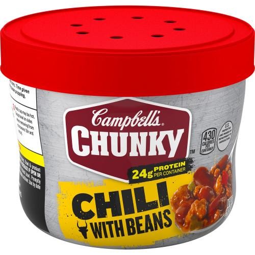 Campbell's Chunky: Chili with Beans Microwavable Soup Bowl, 15.25 Oz
