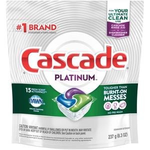 Cascade Platinum ActionPacs Dishwasher Detergent Pods, Fresh, 15 Count - 15 Ct