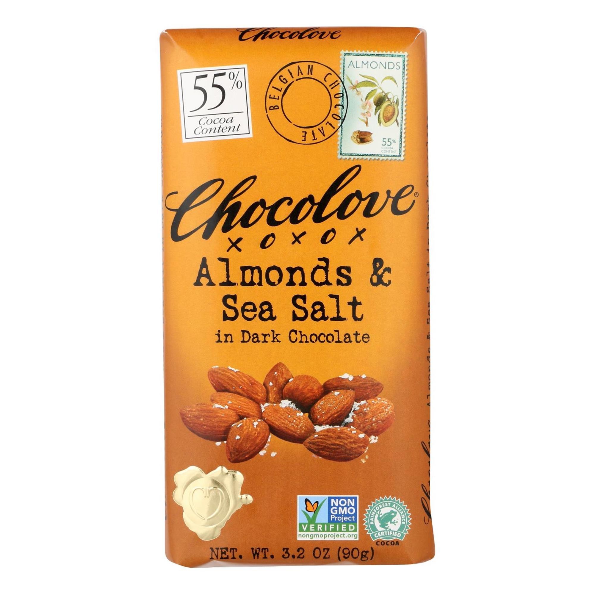 Chocolove Almonds & Sea Salt in 55% Dark Chocolate  3.2oz