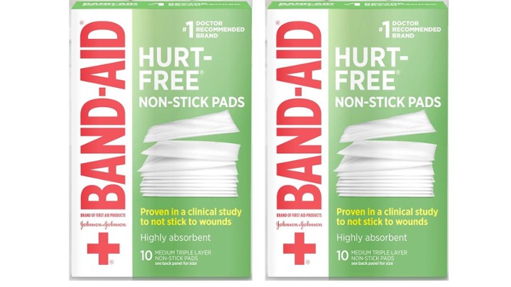 Johnson & Johnson Band-Aid First Aid Non-Stick Pads -10 Ct
