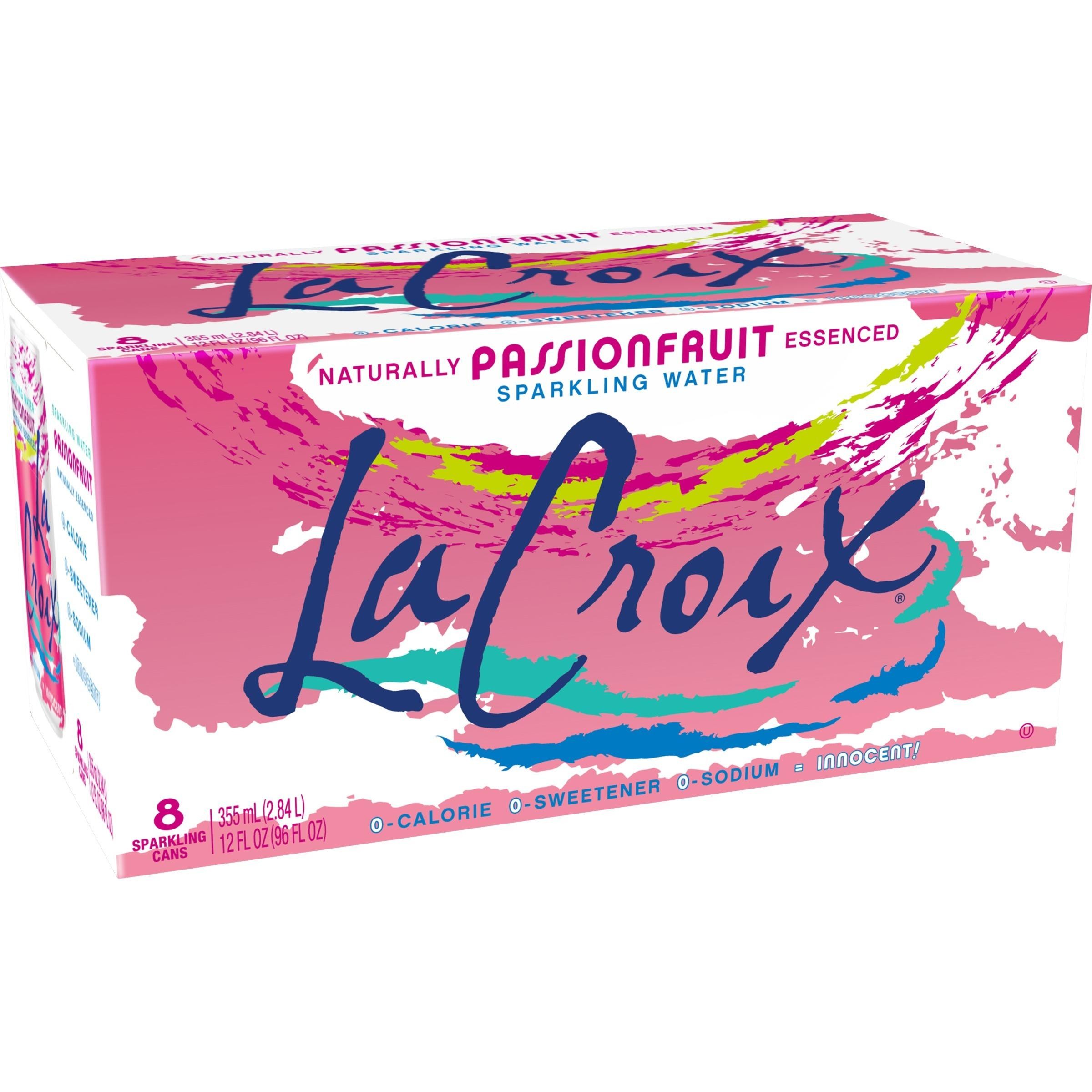 LaCroix Passionfruit Sparkling Water  12 Fl Oz  8 Count Cans