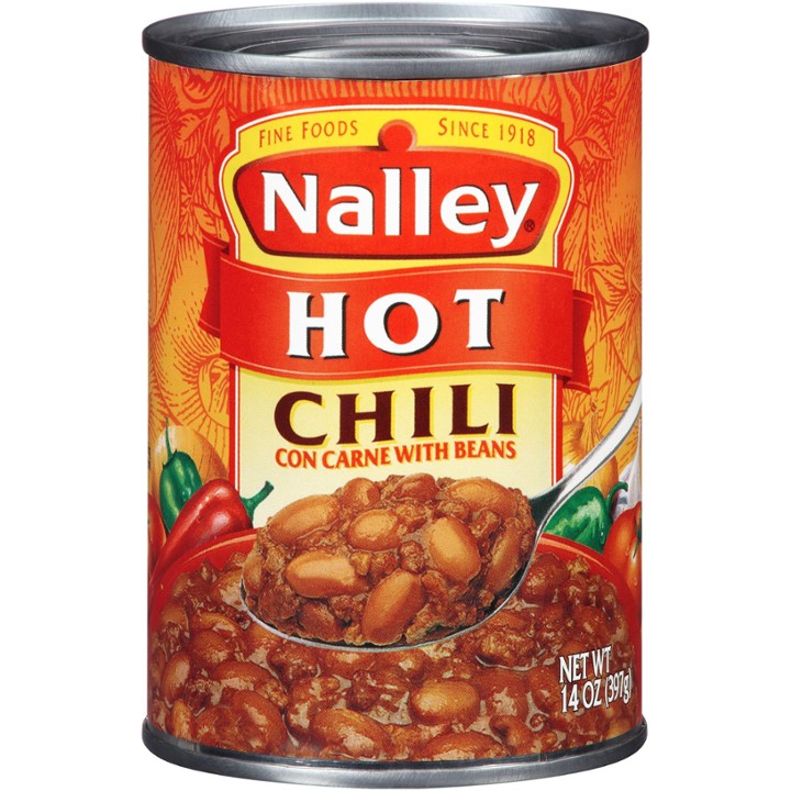 Nalley Hot Chili Con Carne with Beans 15 Oz