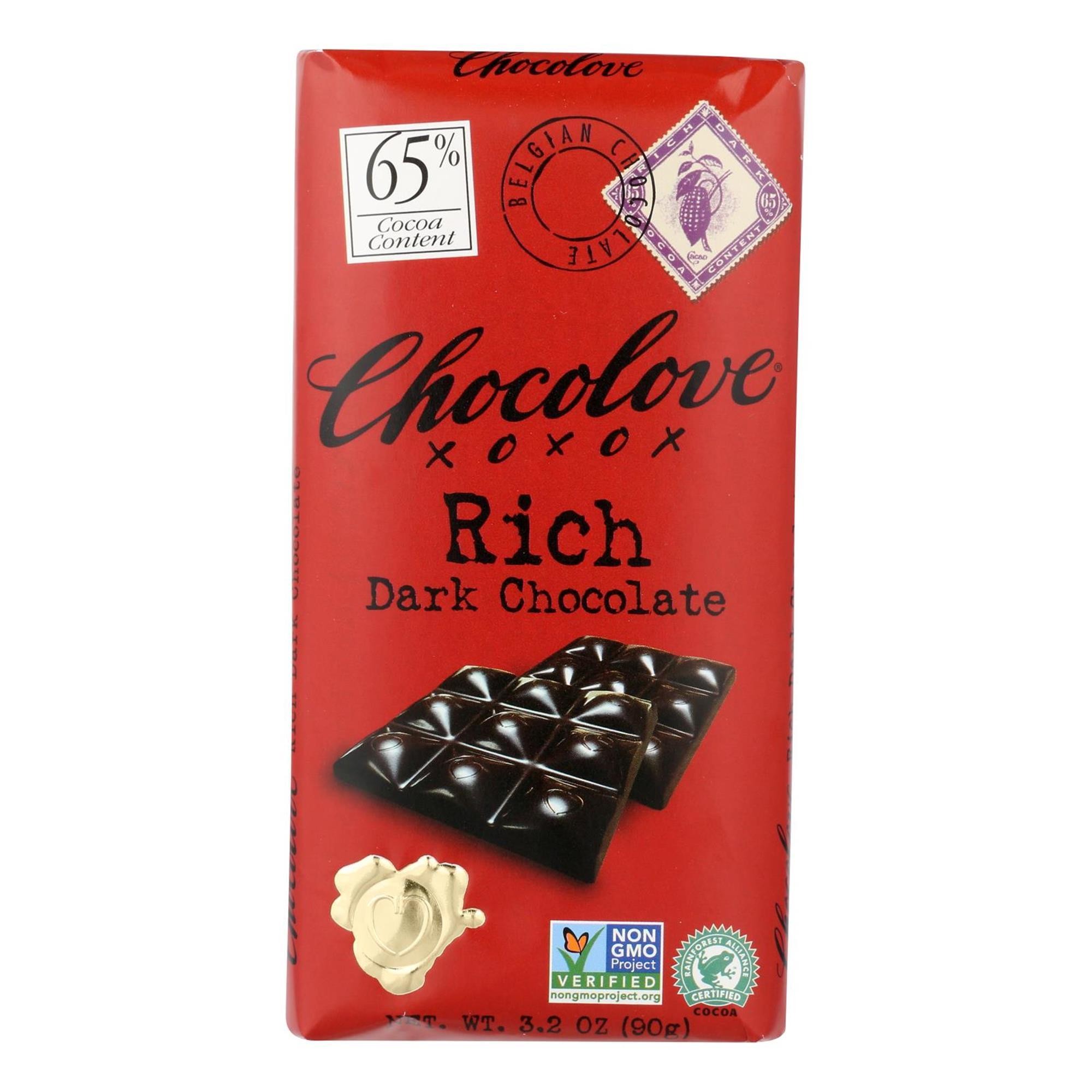 Chocolove Rich Dark Chocolate   3.2 Oz  2