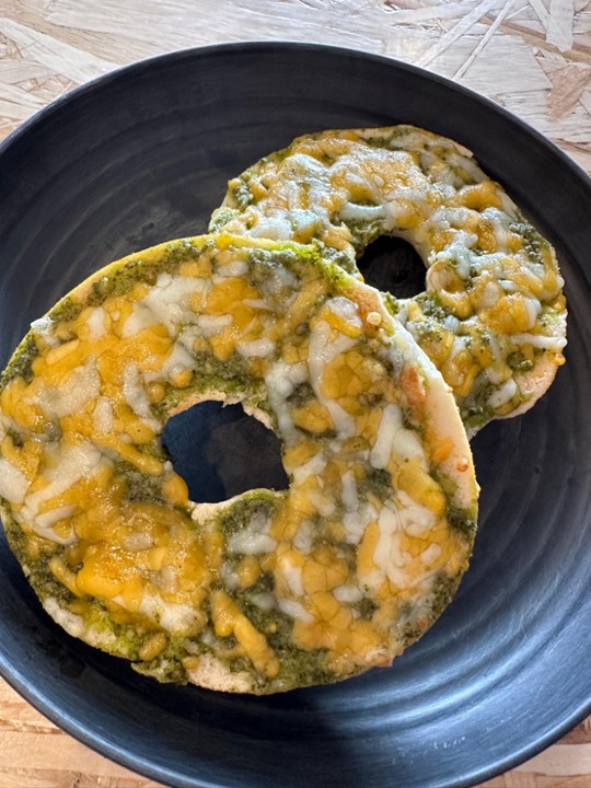 Pesto & Cheese Pizza Bagel