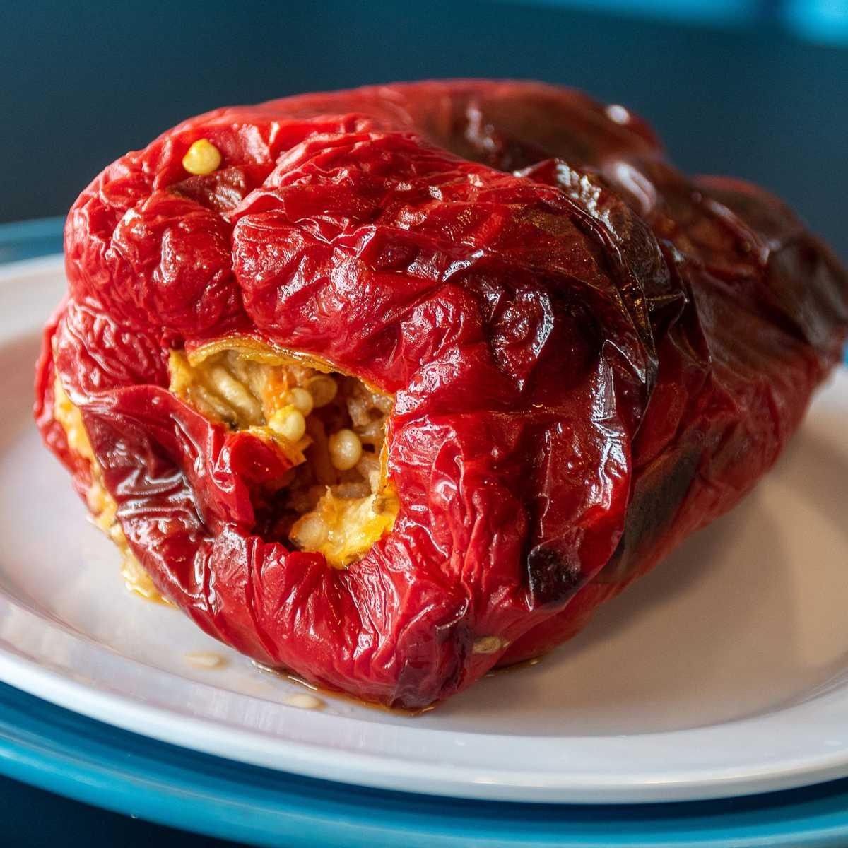 Stuffed Pepper (Zesty ground beef sausage,rice and tomatoes ,filling)