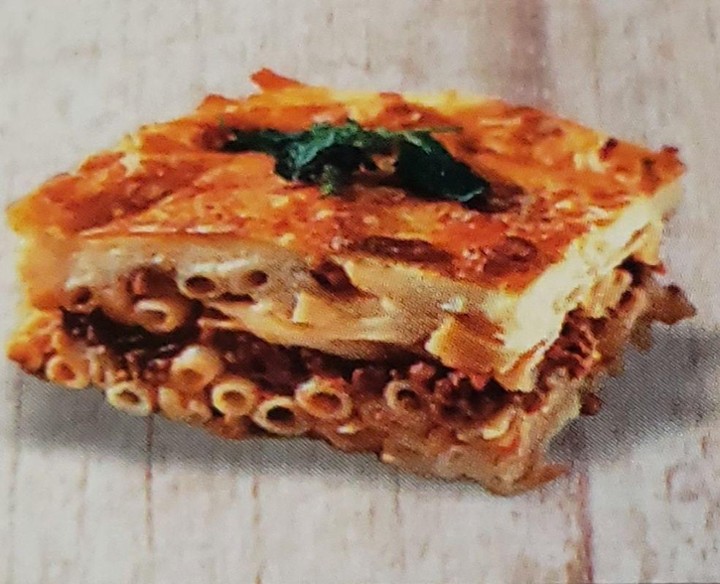 Pastichio (Layers of Greek pasta juicy minced beef and velvet bechamel sauce)