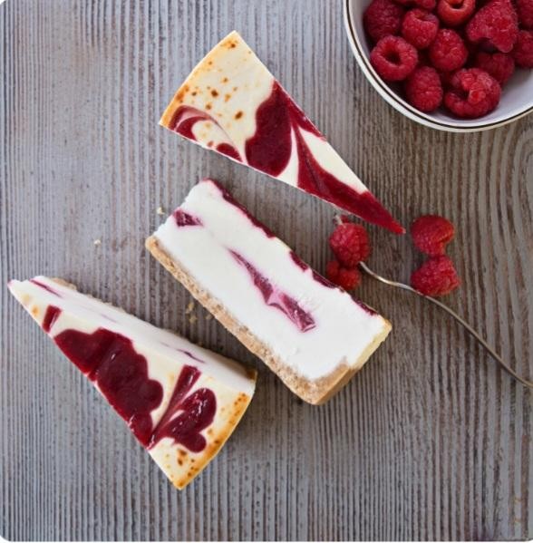 Raspberry White Chocolate Cheesecake Slice