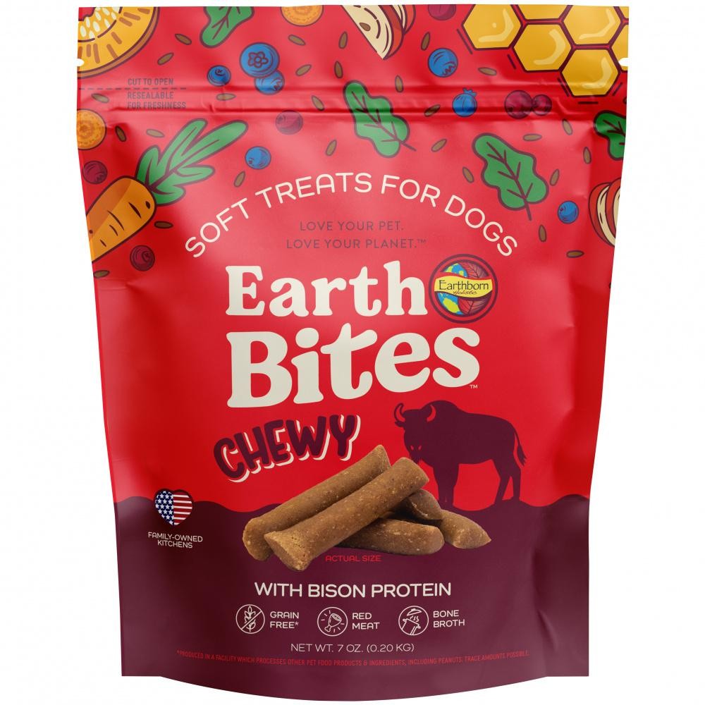 Earthborn Holistic EarthBites Chewy Soft Dog Treats Bison 7 Oz