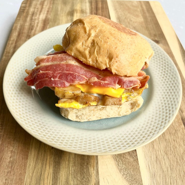 Potato, Egg and Cheese Breakfast Sandwich