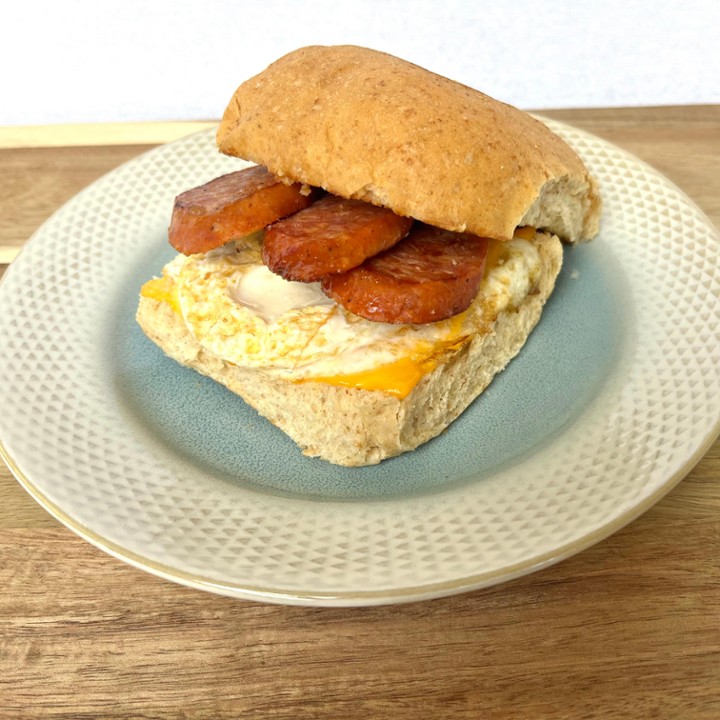 Portuguese Sausage, Egg and Cheese Sandwich
