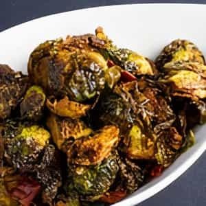 Crispy, Spicy Brussel Sprouts (v, gf)