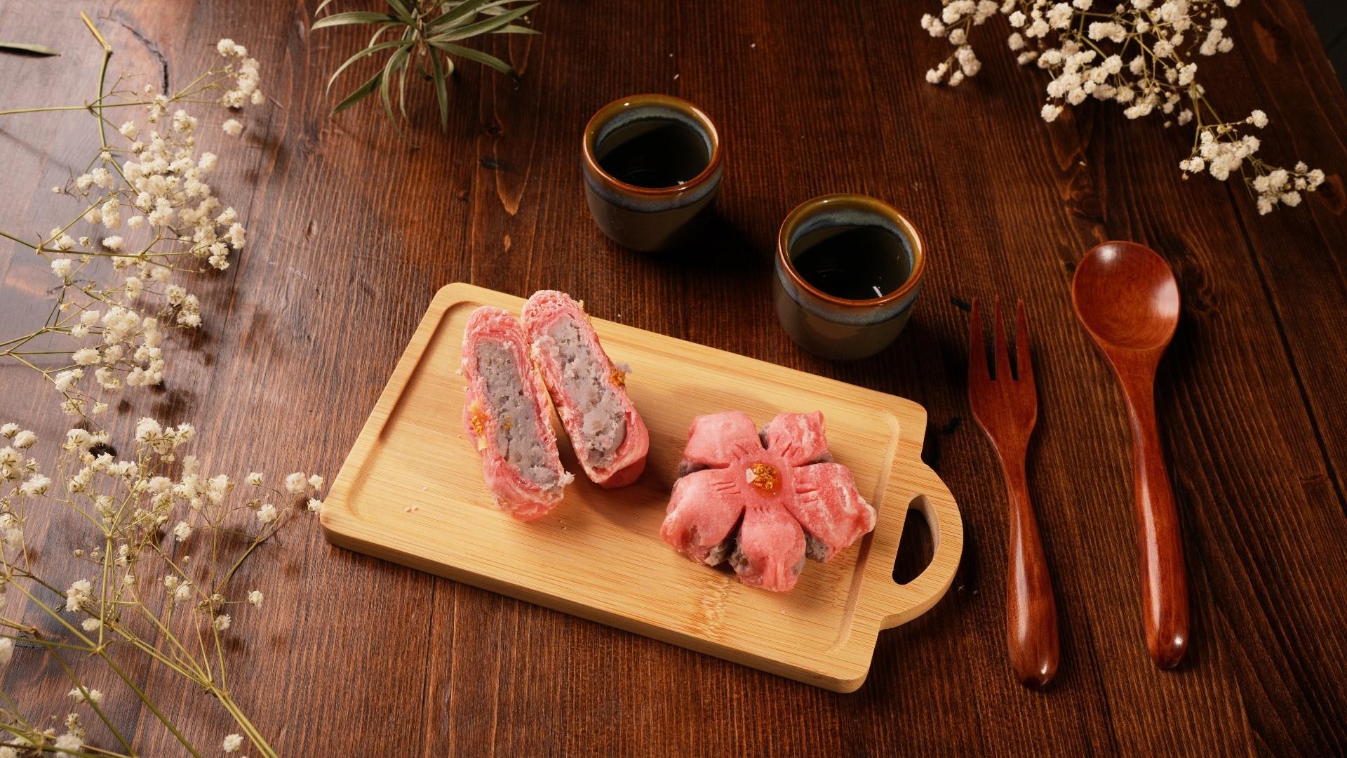 樱花酥(芋泥馅) 6只  Cherry Blossom Pastry w/Taro Paste 6pcs