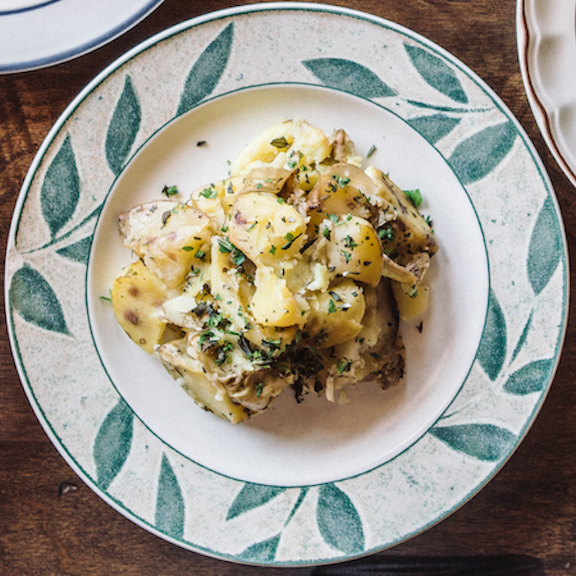 Garlic-Herb Smashed Potatoes (V, GF)