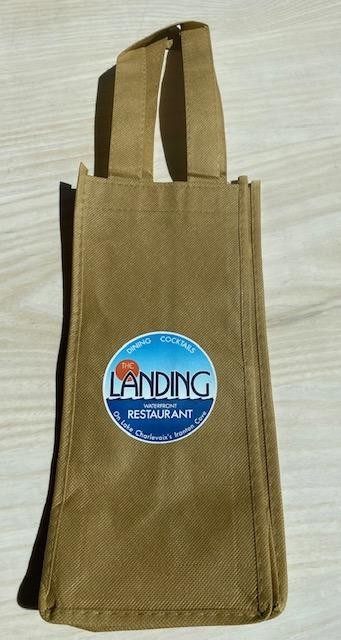 Burlap Wine Bags with The Landing Logo - Souviners