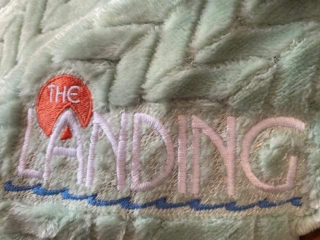 Blanket With Embroidered  Landing Logo - Aqua