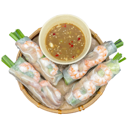V6 GOI CUON TOM TAI HEO (Pork Ear Shrimp Spring Rolls)