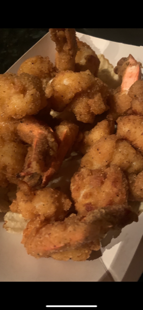 Six Golden Fried shrimp