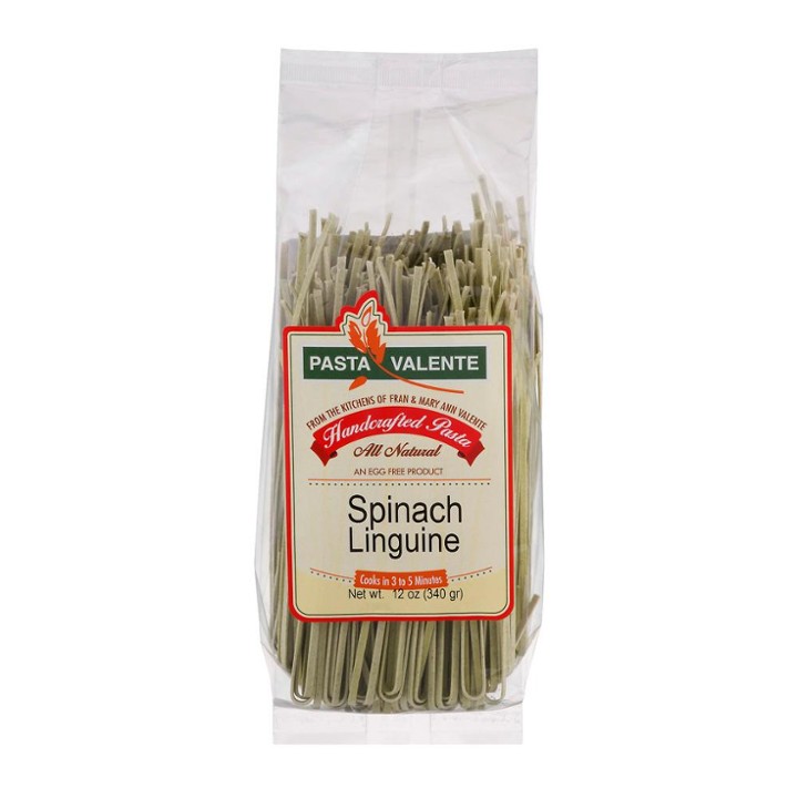 Valente All Natural Plant Based Spinach Linguine Pasta Noodles 12 Oz
