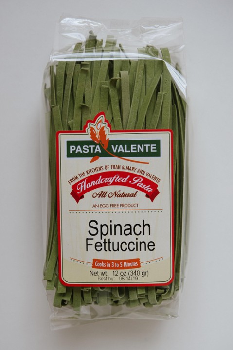 Valente All Natural Plant Based Spinach Fettuccine Pasta Noodles 12 Oz