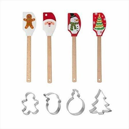 Christmas Spatula with Cookie Cutter Set of 4 Assorted