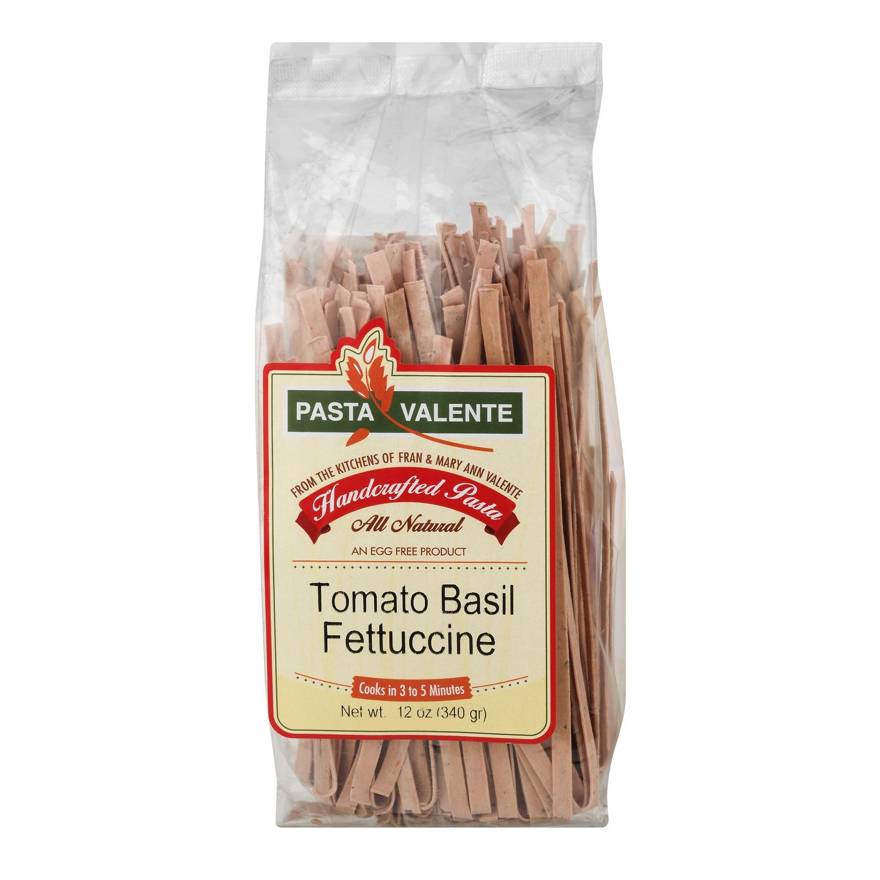 Valente All Natural Plant Based Tomato Basil Fettucine, 12.0 OZ