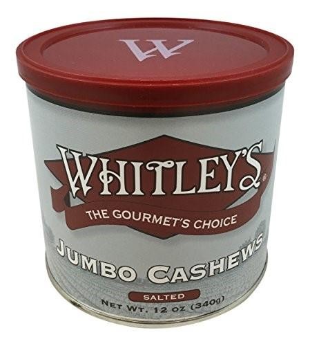 Whitley's Jumbo Cashews Salted 12 Oz.