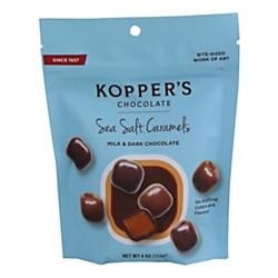 Koppers Milk and Dark Chocolate Sea Salt Caramels, 4-Oz Bag