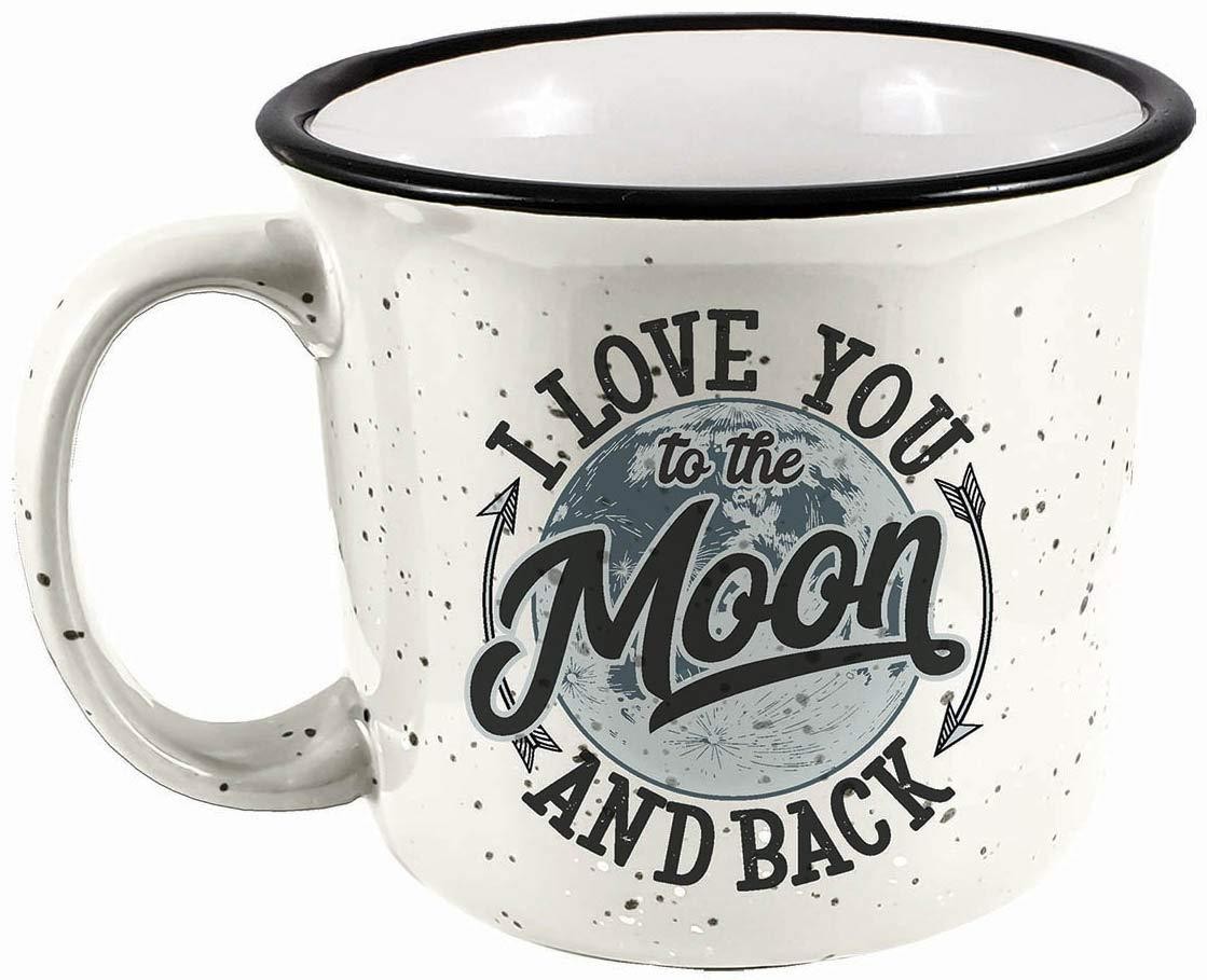 Spoontiques 21520 Moon and Back Camper Mug  14 Ounces  White