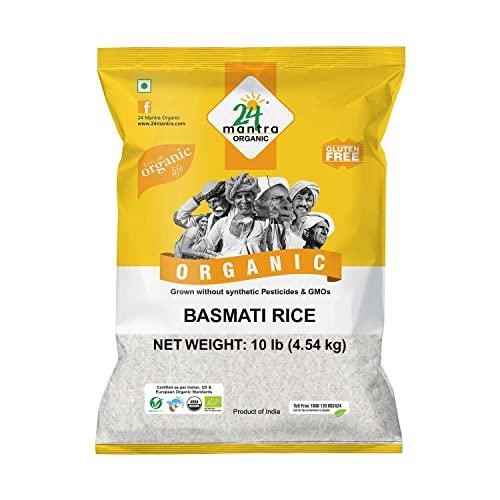 24 Mantra Organic Basmati White Rice - 10 Lb (4.5 Kg)
