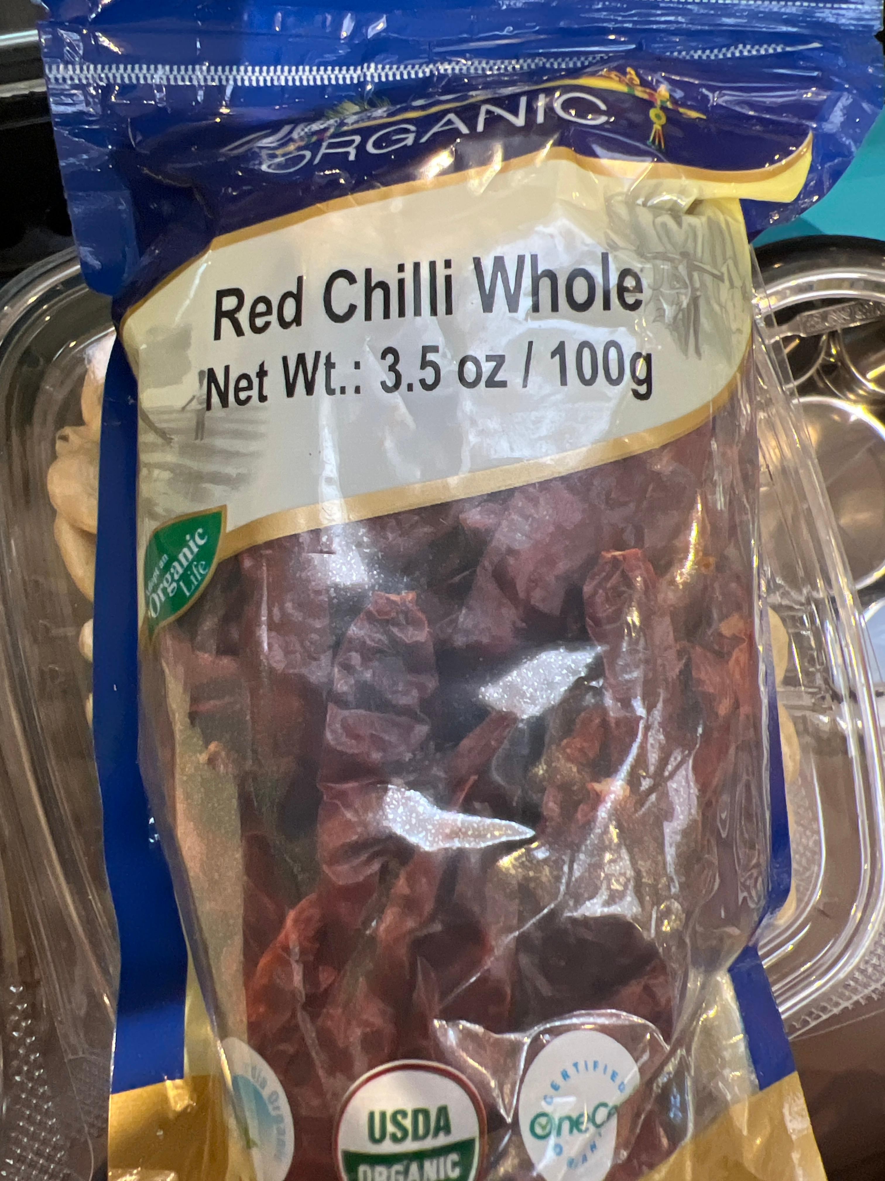 Dwarka Organic Red Chilli Whole 3.5oz