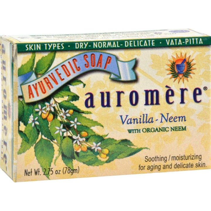 Auromere Ayurvedic Soap Bar Vanilla Neem 2.75oz
