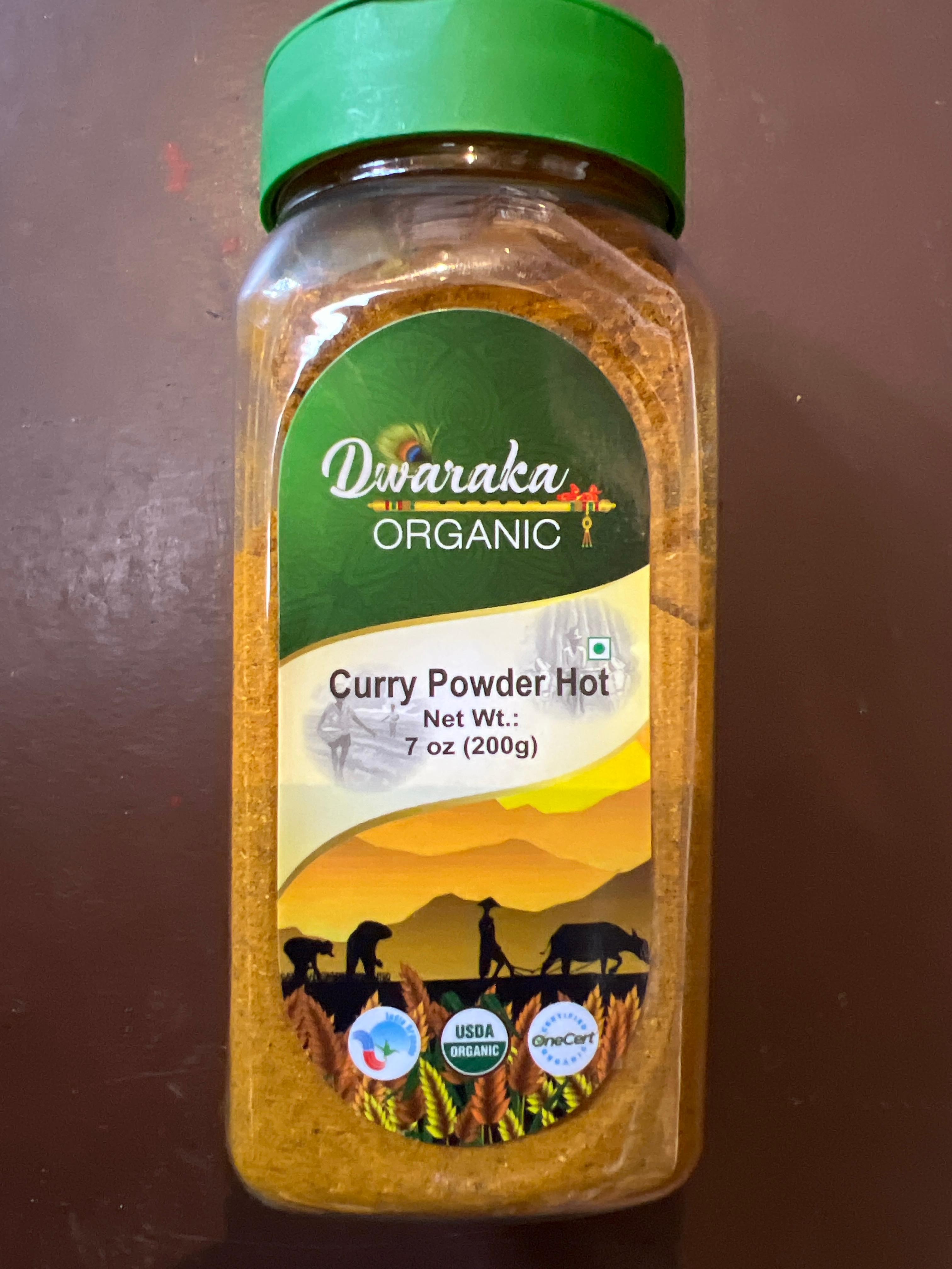 Dwarka Organic Curry Powder Hot Jar 7oz