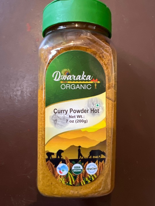 Dwarka Organic Curry Powder Hot Jar 7oz