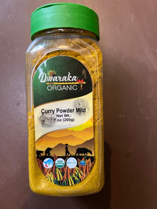 Dwarka Organic Curry Powder Mild Jar 7oz