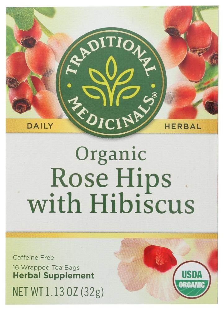 Traditional Medicinals Organic Rose Hips with Hibiscus Tea 16 Bags
