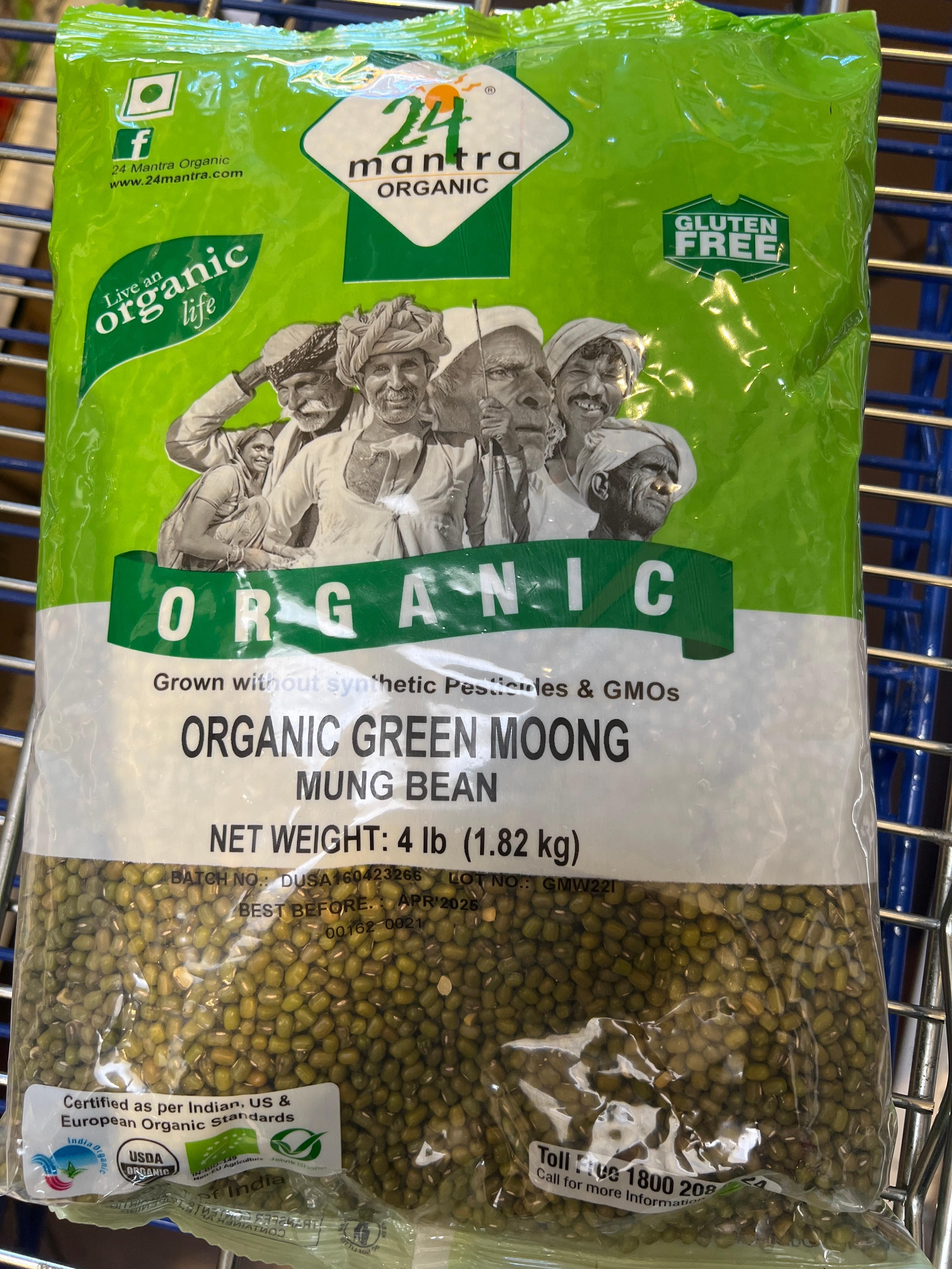 24 Mantra Organic Green Moong Beans 4lb