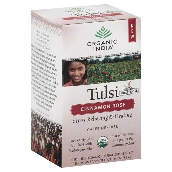 Organic India Tulsi Cinnamon Rose Tea | 18 Bags
