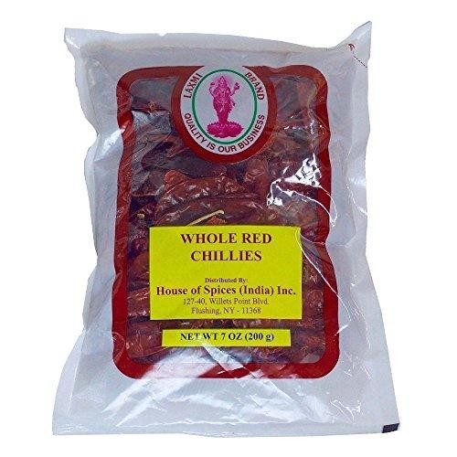 Laxmi Whole Red Chillies for Traditional Indian Cooking - 7oz