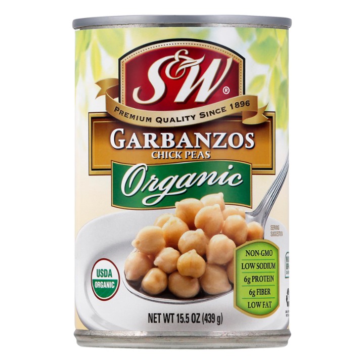 S&W Organic Garbanzo Beans 15.5oz