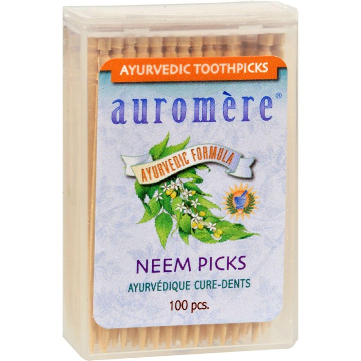 Auromere Ayurvedic Neem Picks 100 Toothpicks