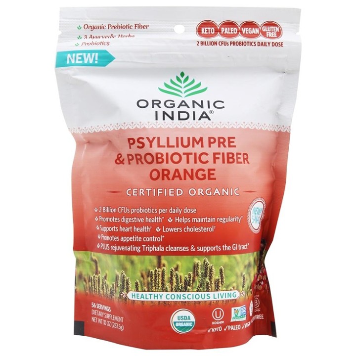 Organic India Psyllium Pre & Probiotic Fiber Orange 10oz