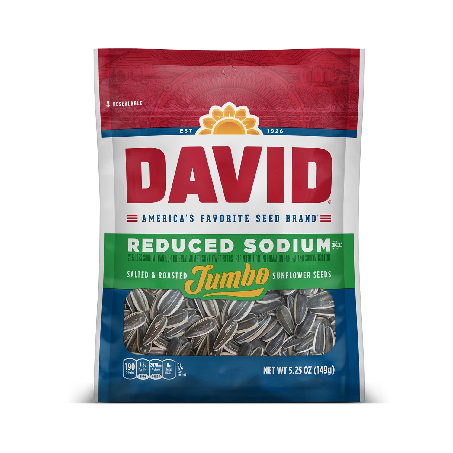 Davids Sunflower Seeds Reduced Salt 5.25oz