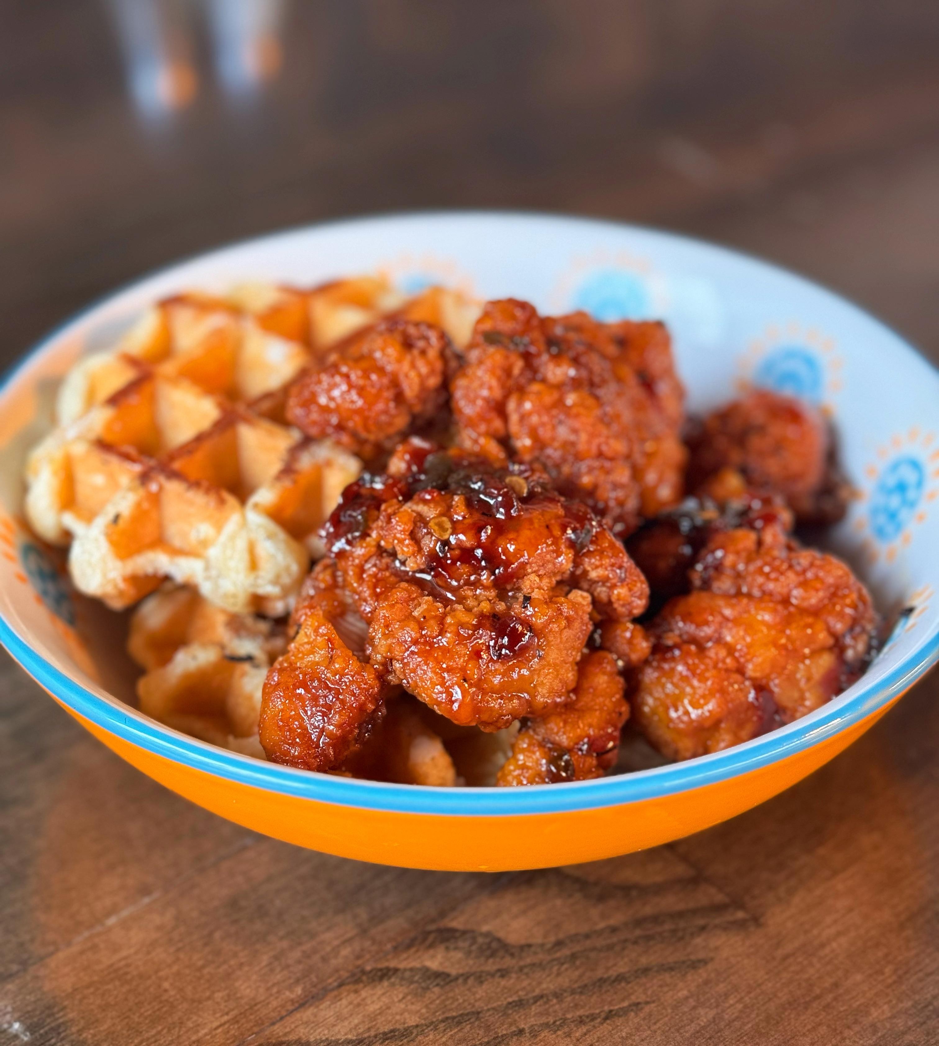 Sweet and Spicy Chicken & Waffles