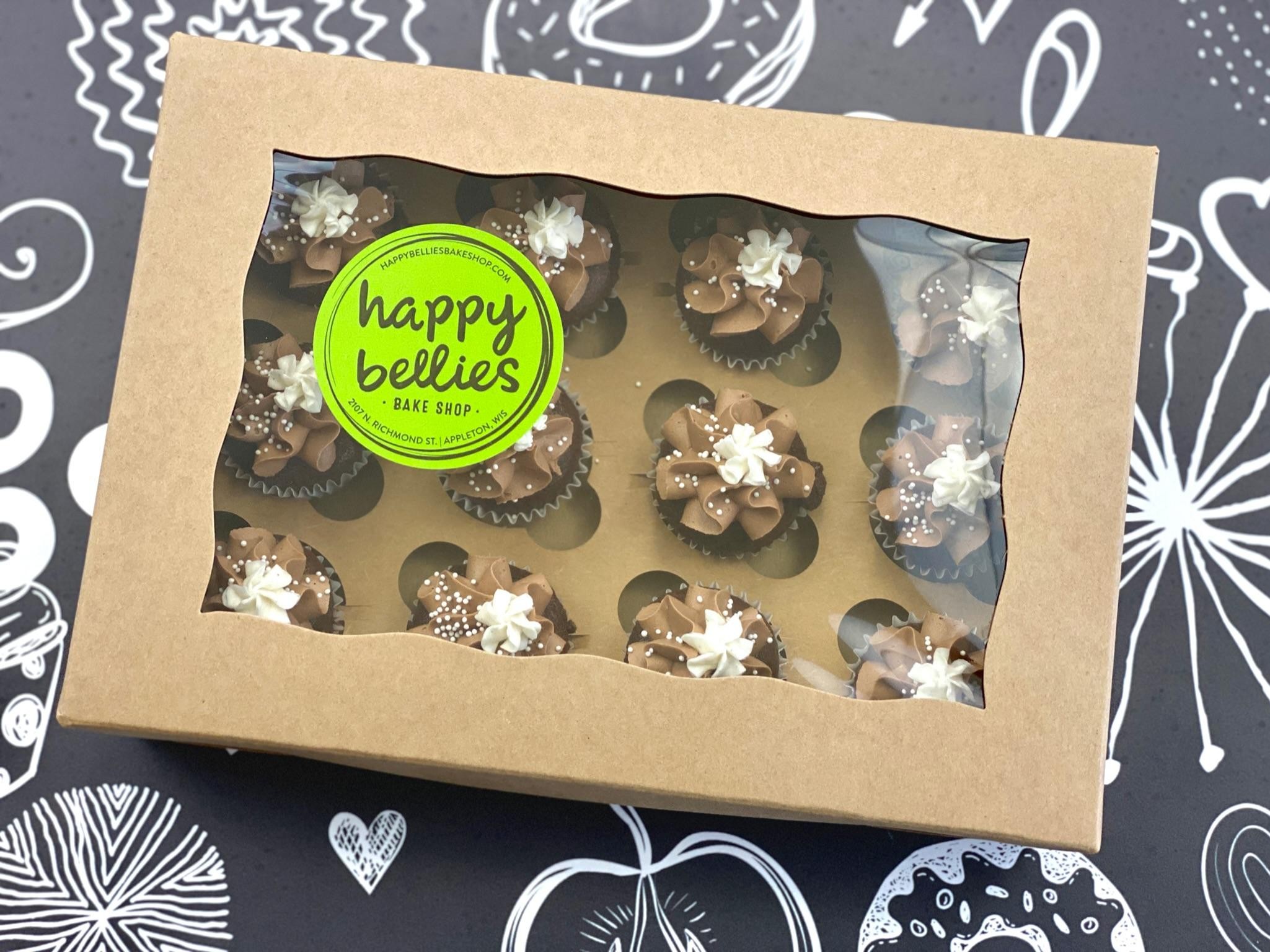 Dozen Mini Vegan Brownie Cupcakes