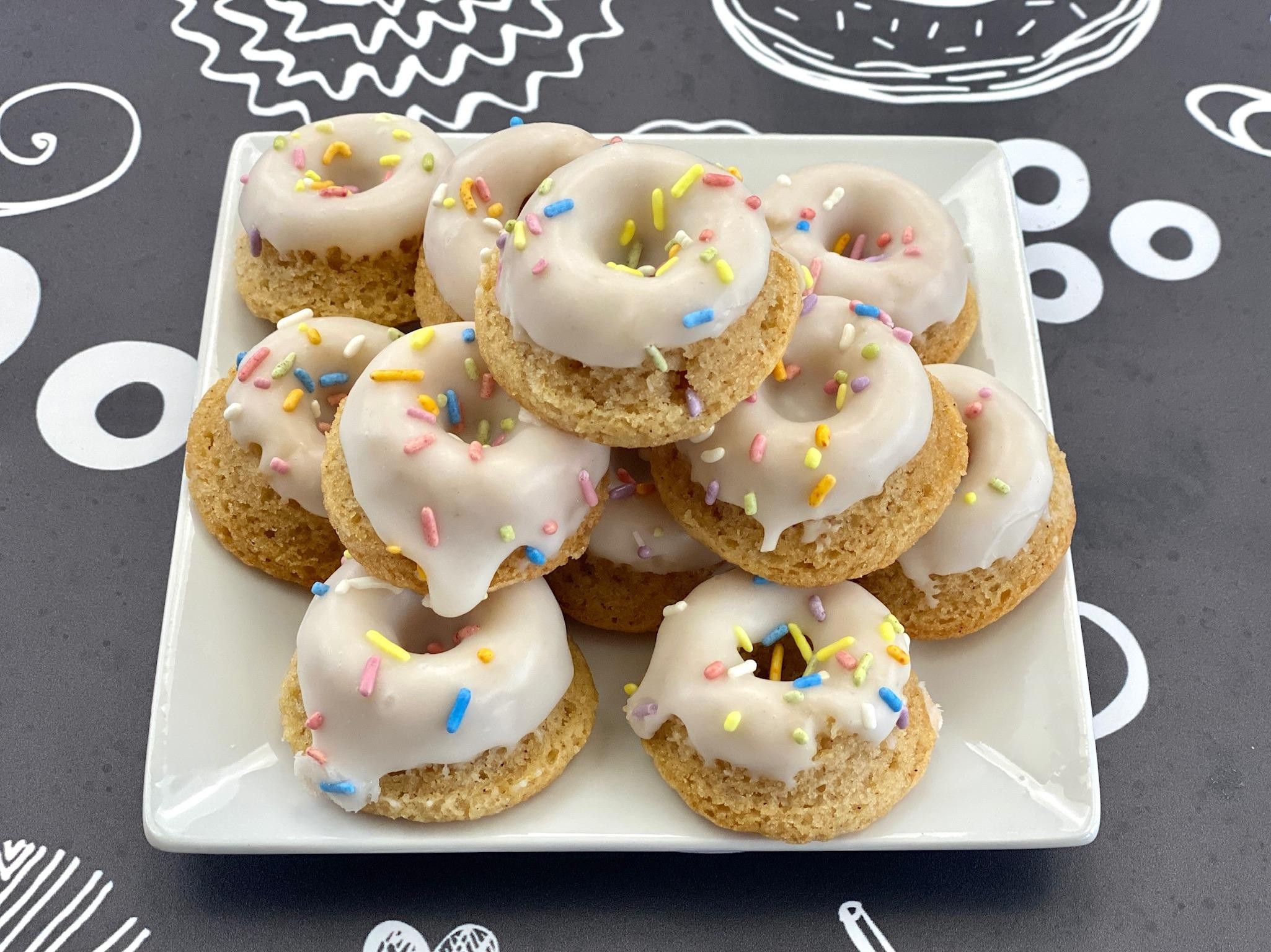 Mini Vanilla Sprinkle Donuts