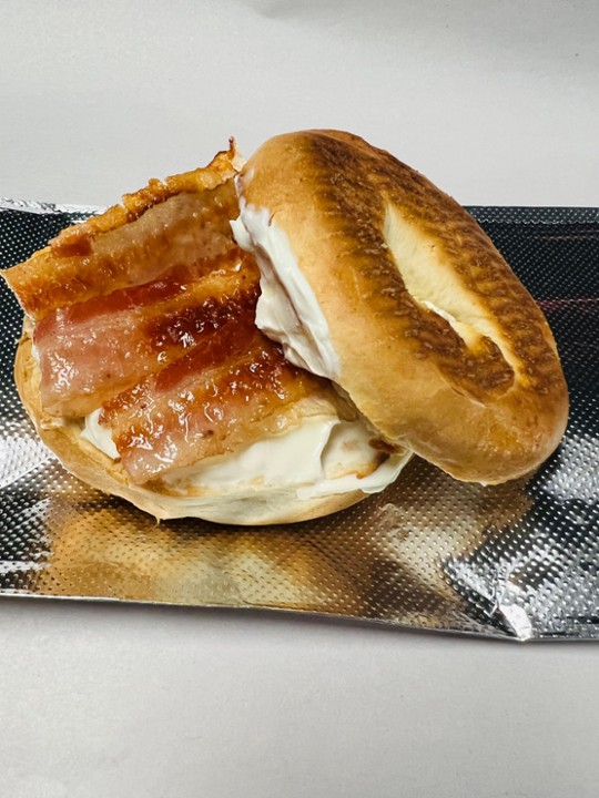 Cream Cheese and Bacon Sandwich Plain Bagel