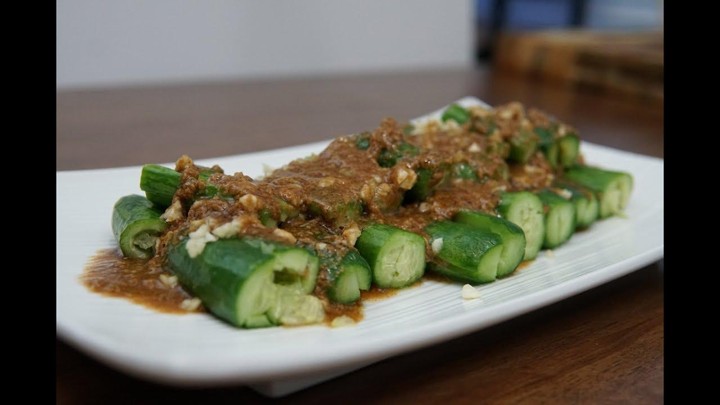 凉拌麻酱黄瓜Cold Sesame Sauce Cucumber