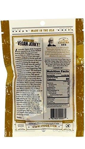 Louisville Vegan Jerky Co  Smoky Carolina BBQ  3 Oz - Plant Based  Non-GMO  Gluten-Free